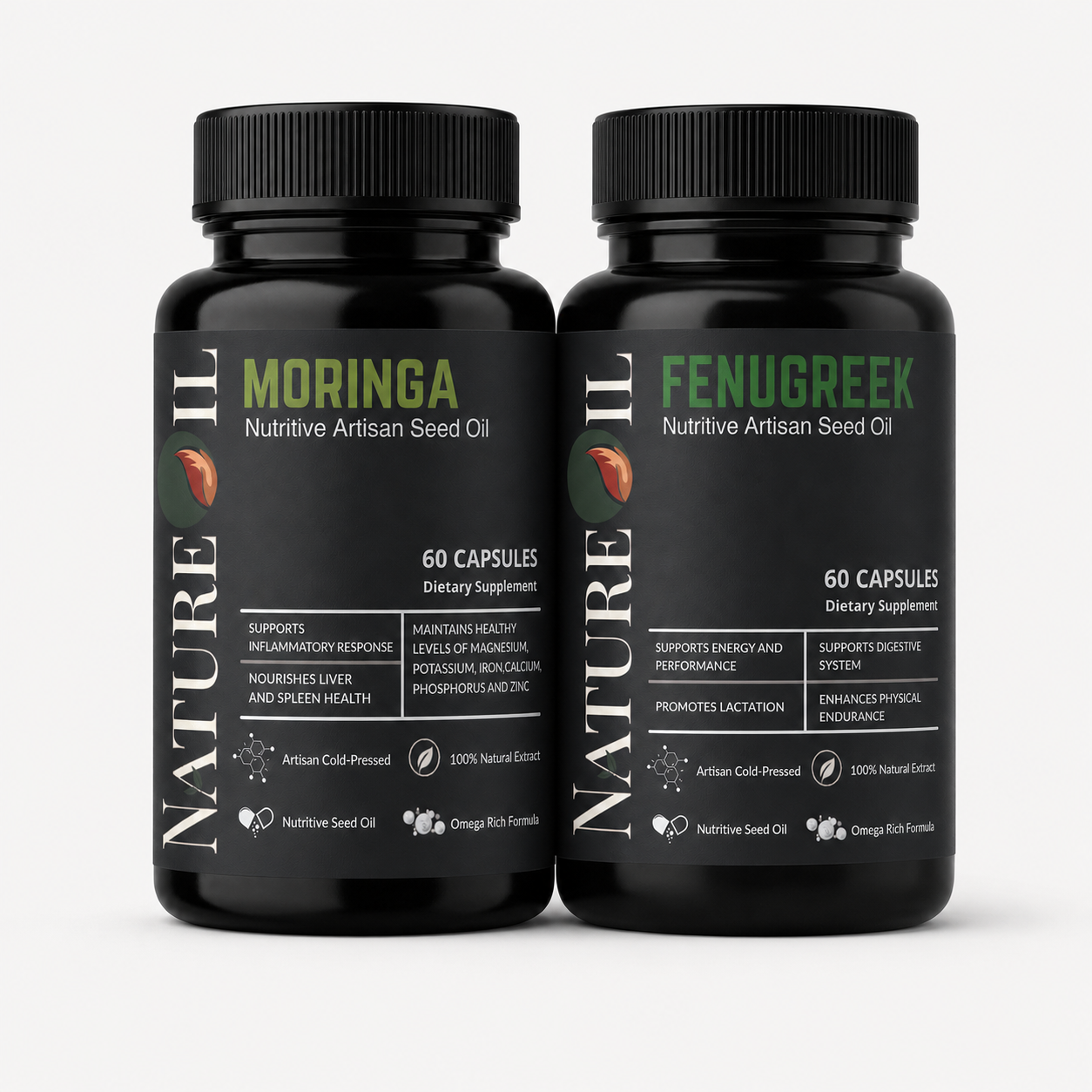 NatureBase Kits™ – Hormone Harmony Duo | Fenugreek + Moringa Seed Oil