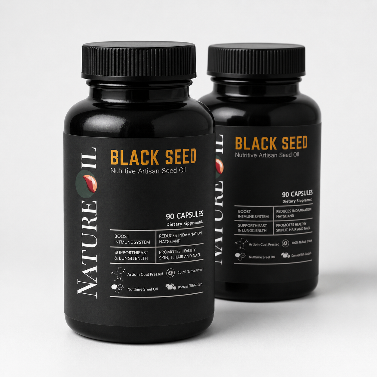 NatureBase Kits™ – Liquid Vegan Capsules with Nigella Sativa | 90 Capsules Twin Pack