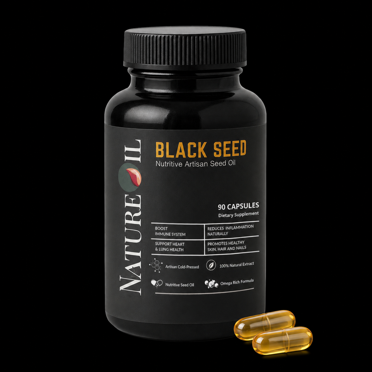 The Black Seed Co.™ – Liquid Vegan Capsules with Nigella Sativa | 90 Capsules