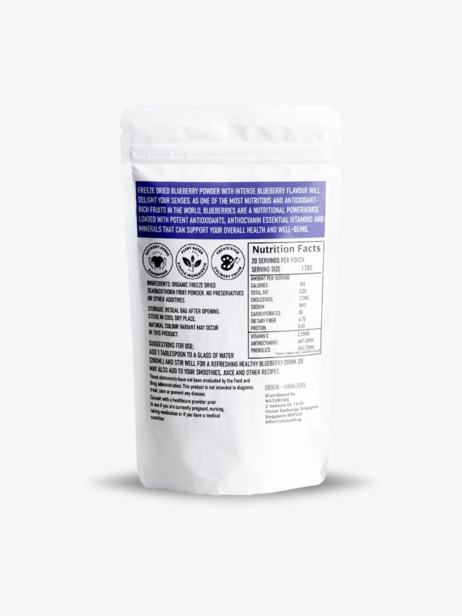 Organic™ Blueberry Retina Boost Freeze-Dried Juice Powders | 130g